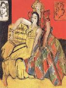 Two Young Girls the Yellow Dress and the Tartan Dress (mk35) Henri Matisse